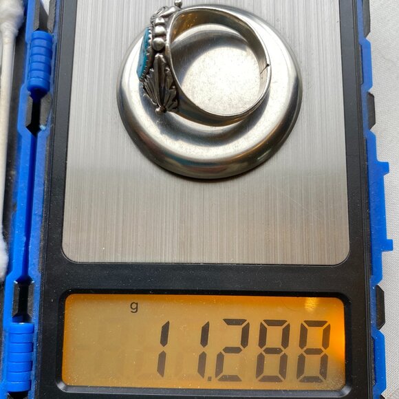 Richard Begay (RB) Navajo Sterling Silver Turquoise Ring Size 11.75 - 11.2 grams - Picture 15 of 15